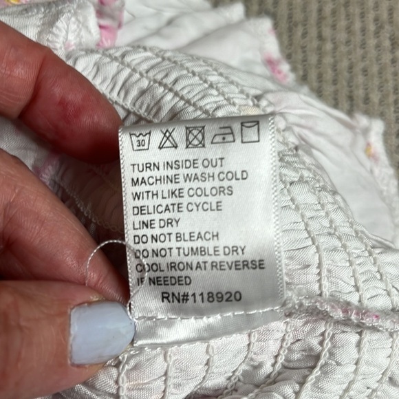 Lucy Paris eyelet pink floral print blouse - Picture 10 of 12